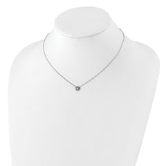 Prizma Sterling Silver Rhodium-plated 16 inch White and Colorful CZ Circle Necklace with 2 inch Extender