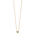 Prizma Sterling Silver Gold-tone 14K Flash Gold-plated 16 inch White and Colorful CZ Circle Necklace with 2 inch Extender