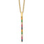 Prizma Sterling Silver Gold-tone 14K Flash Gold-plated 16 inch Colorful CZ Vertical Bar Necklace with 2 inch Extender