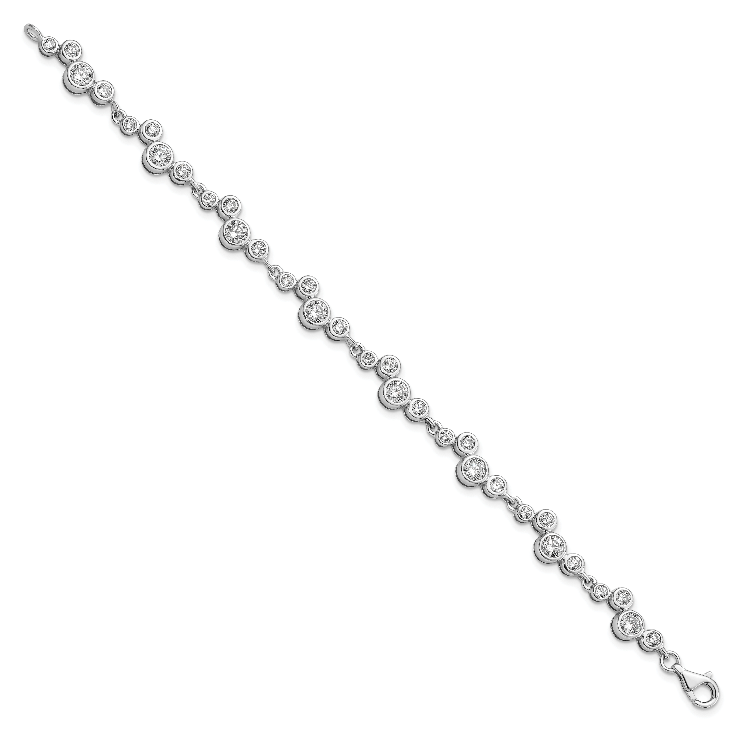 Sterling Silver Rhodium-plated CZ Bracelet Secondary image
