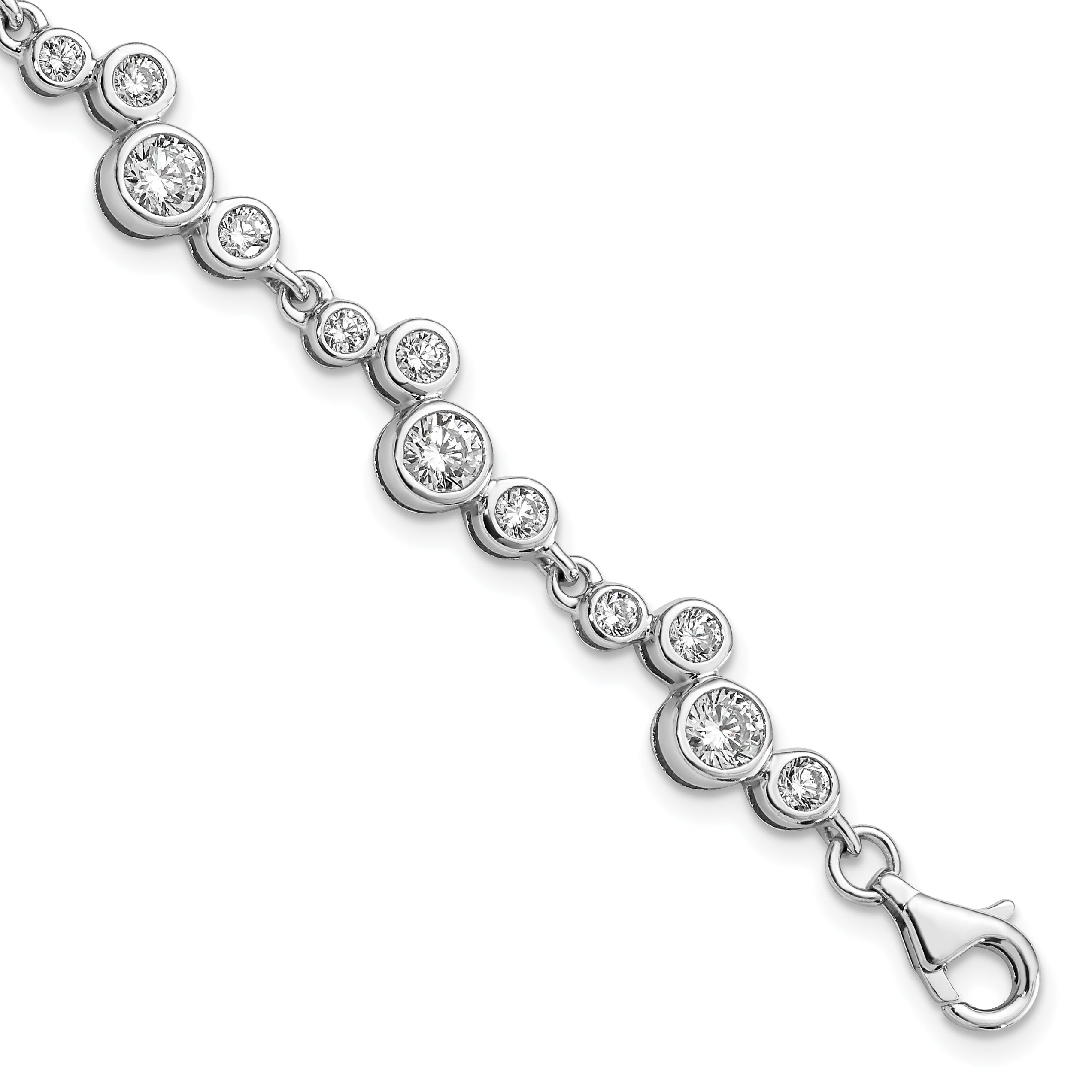 Sterling Silver Rhodium-plated CZ Bracelet Main image