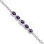 Sterling Silver Rhod-plat Amethyst Bracelet