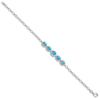 Blue Topaz Bracelet in Sterling Silver, 8.8mm, 8 Inch - Sophia Jewelers