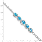Blue Topaz Bracelet in Sterling Silver, 8.8mm, 8 Inch - Sophia Jewelers