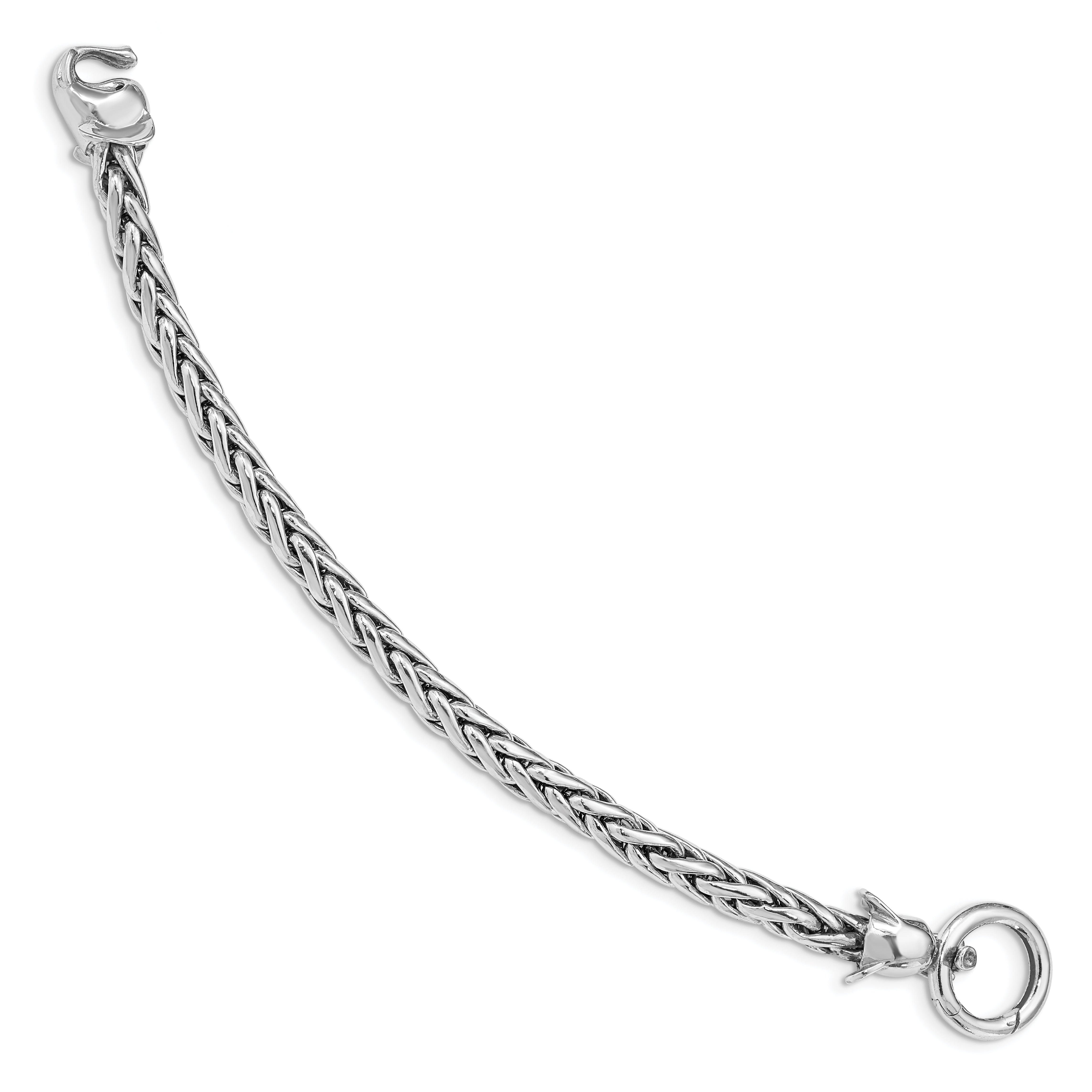 Sterling Silver Rhodium Plated Polished Elephant Bracelet