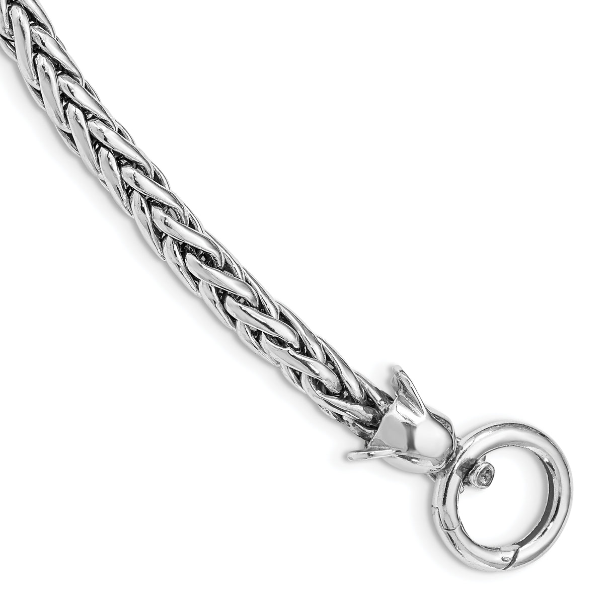 Sterling Silver Rhodium Plated Polished Elephant Bracelet