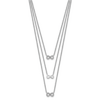 Sterling Silver Rhod-plated 3-Strand CZ Infinity With 2in ext. Necklace