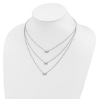 Sterling Silver Rhod-plated 3-Strand CZ Infinity With 2in ext. Necklace