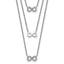 Sterling Silver Rhod-plated 3-Strand CZ Infinity With 2in ext. Necklace