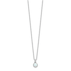 Sterling Silver Rhodium-plated Polished Created Opal Necklace