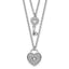 Sterling Silver Rhodium-plated CZ Heart Lock/Key With 2in ext Necklace