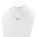 Sterling Silver Rhodium-plated CZ LOVE With 1in ext Necklace