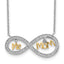 Sterling Silver Gold-plated MOM and ME CZ Infinity Necklace