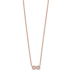 Sterling Silver Rose-tone CZ Infinity Necklace