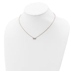 Sterling Silver Rose-tone CZ Infinity Necklace