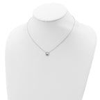 Sterling Silver Rhodium-plated Created Opal Circle With  2in ext. Necklace