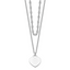 Sterling Silver RH-plated 2-Strand Heart With 4in ext Choker Necklace