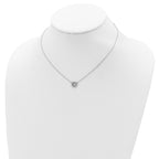 Sterling Silver Rhodium-plated CZ Star of David With  2in ext. Necklace