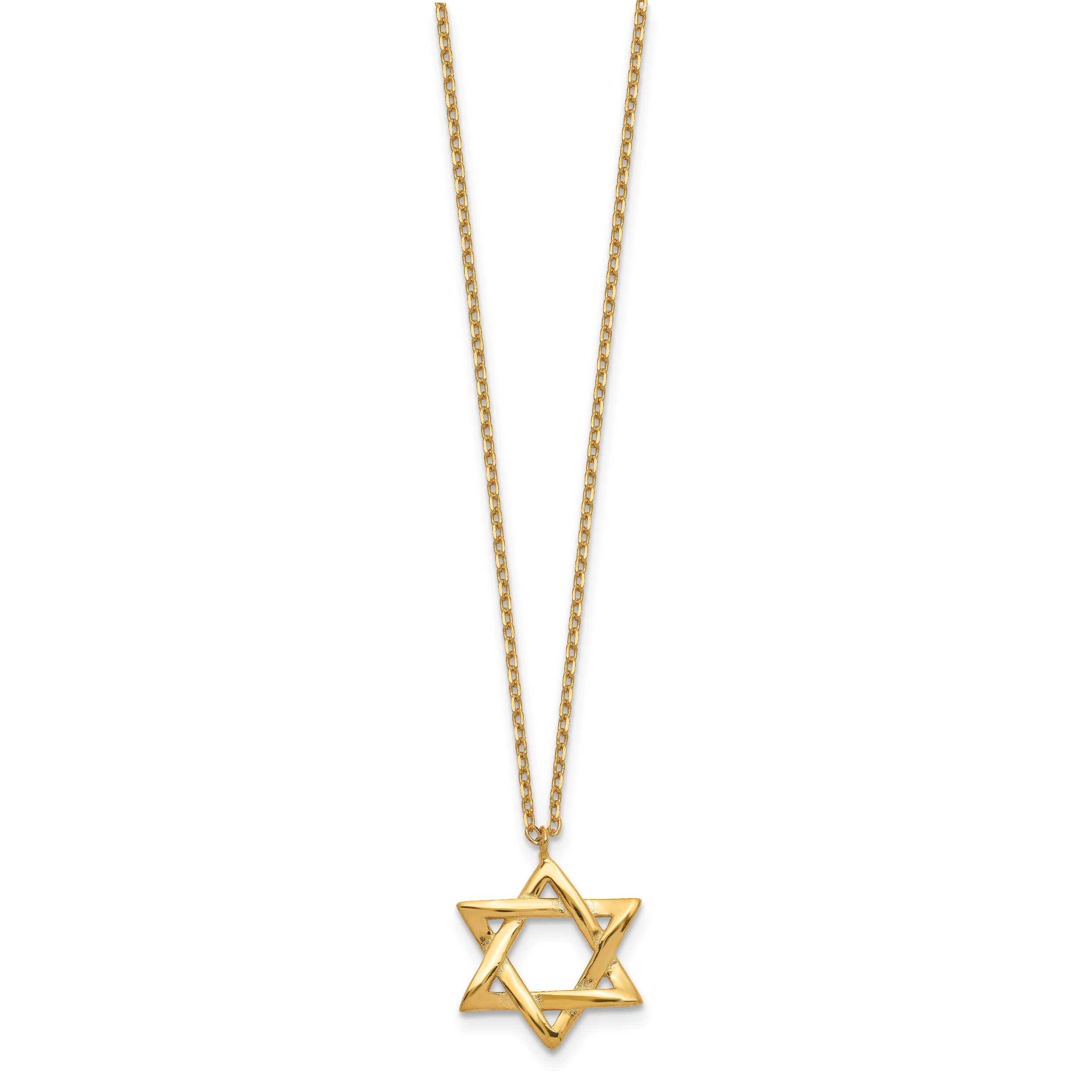 Sterling Silver Gold-tone Star of David 16.5 inch Necklace with 1 inch extension Secondary image