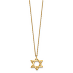 Sterling Silver Gold-tone Star of David 16.5 inch Necklace with 1 inch extension