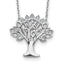 Sterling Silver Rhodium-plated CZ Tree With  2in ext. Necklace