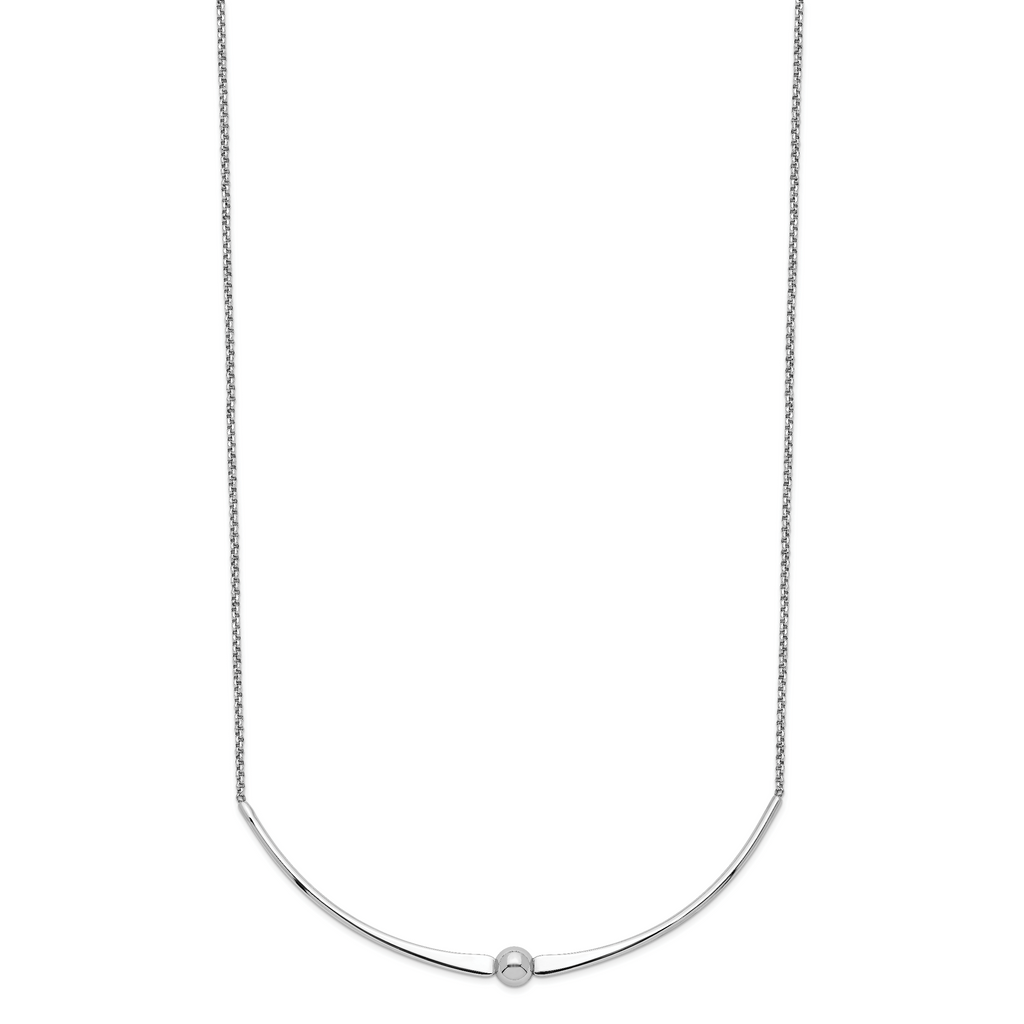 Sterling Silver Rhodium-plated Polished With  1 in ext. Necklace
