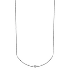 Sterling Silver Rhodium-plated Polished With  1 in ext. Necklace