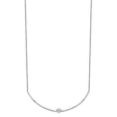 Sterling Silver Rhodium-plated Polished With  1 in ext. Necklace
