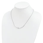 Sterling Silver Rhodium-plated Polished With  1 in ext. Necklace