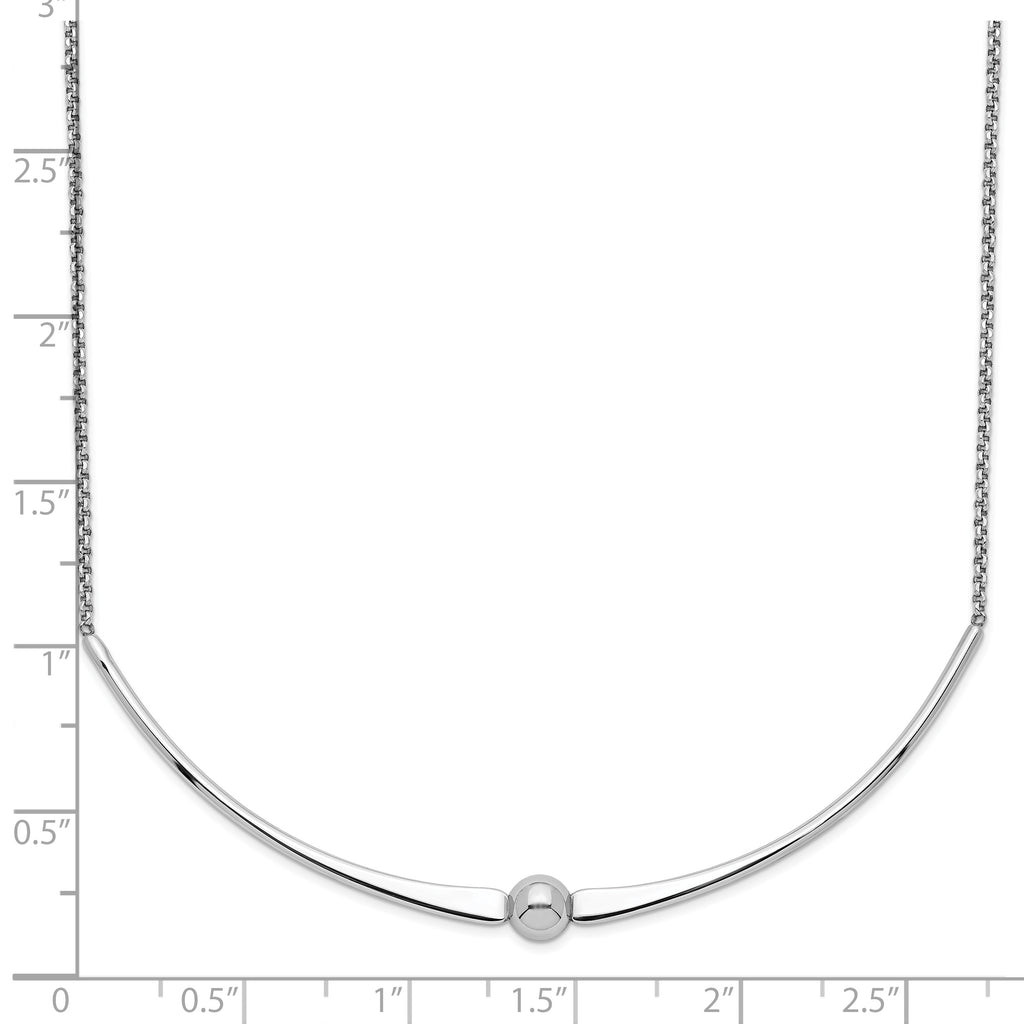 Sterling Silver Rhodium-plated Polished With  1 in ext. Necklace
