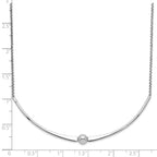 Sterling Silver Rhodium-plated Polished With  1 in ext. Necklace