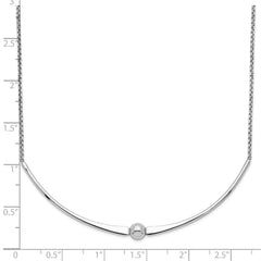 Sterling Silver Rhodium-plated Polished With  1 in ext. Necklace