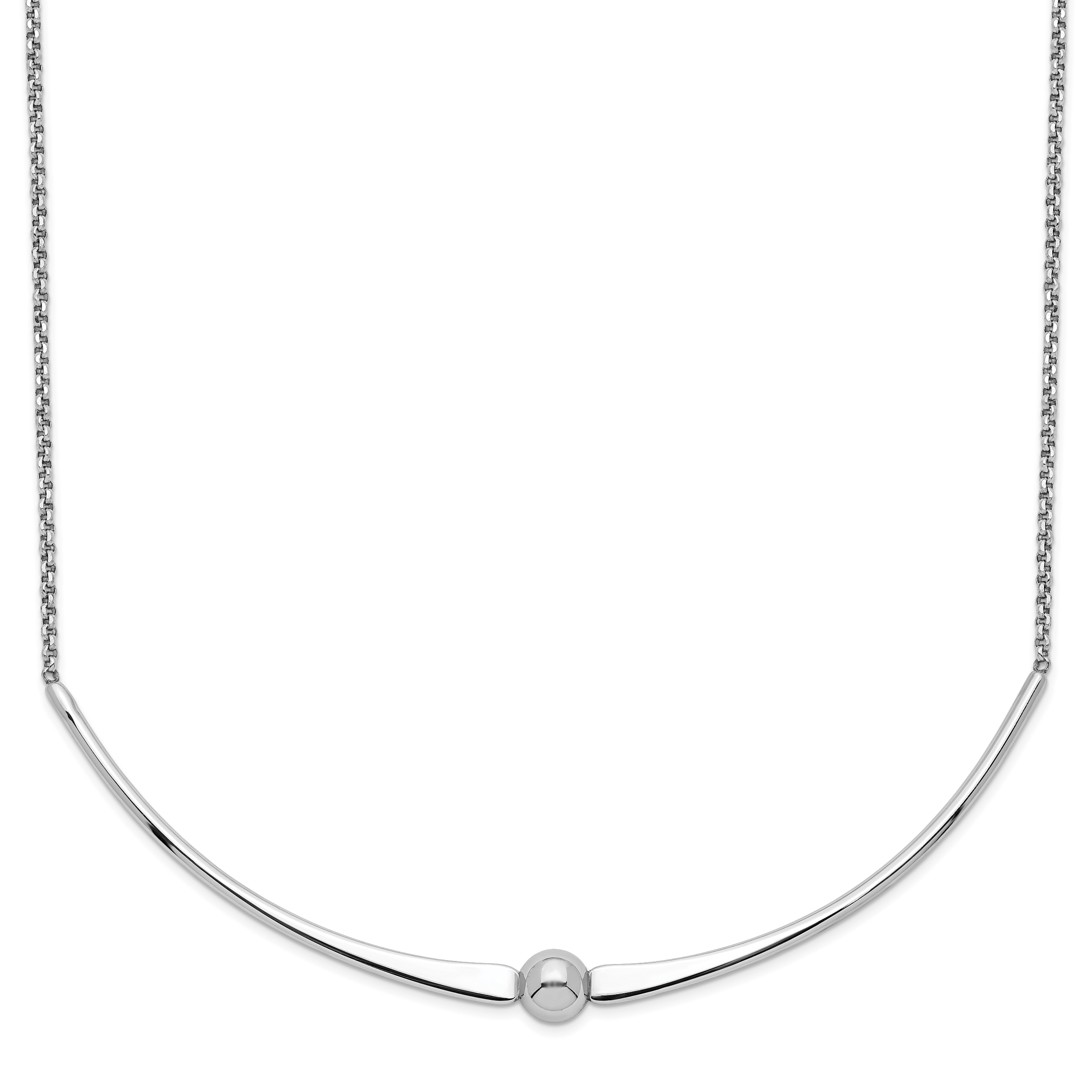 Sterling Silver Rhodium-plated Polished With  1 in ext. Necklace Main image