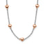 Sterling Silver RH-plated Rose gold-pltd 7-Heart 1.5in ext. Necklace