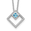 Sterling Silver RH-plated 5mm CZ and Spinel With 1in. Ext. Necklace