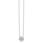 Sterling Silver Rhodium Plated CZ Evil Eye Necklace With 2in ext.