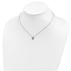 Sterling Silver Polished & Textured Multi-color Enameled Ice Cream Cone with 2 Inch Extension Children's Necklace