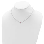 Sterling Silver Polished Pink & Black Enameled Butterfly with 2 Inch Extension Children's Necklace