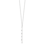 Sterling Silver Rhodium-plated CZ Dangle With  2in ext. Necklace