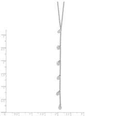 Sterling Silver Rhodium-plated CZ Dangle With  2in ext. Necklace