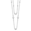 Sterling Silver Rhodium-plated CZ/Beaded 2-strand With 1in Ext. Necklace
