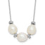 Sterling Silver Rhodium-plated CZ Bead/FWC Pearl With  2in ext. Necklace
