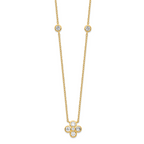 Sterling Silver Gold-plated Polished CZ 18in With 2in ext. Necklace