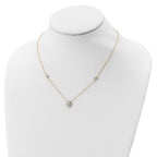 Sterling Silver Gold-plated Polished CZ 18in With 2in ext. Necklace