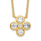 Sterling Silver Gold-plated Polished CZ 18in With 2in ext. Necklace