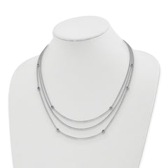 Sterling Silver Rhodium-plated Love Knot Multi-Strand With 2in ext Necklace