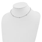 Sterling Silver Rhodium-plated CZ With  3in ext. Choker