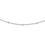 Sterling Silver Rhodium-plated CZ With  3in ext. Choker
