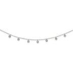 Sterling Silver Rhodium-plated CZ With  4in ext. Choker