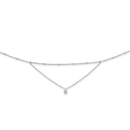 Sterling Silver Rhodium-plated CZ Beaded With  4in ext. Choker